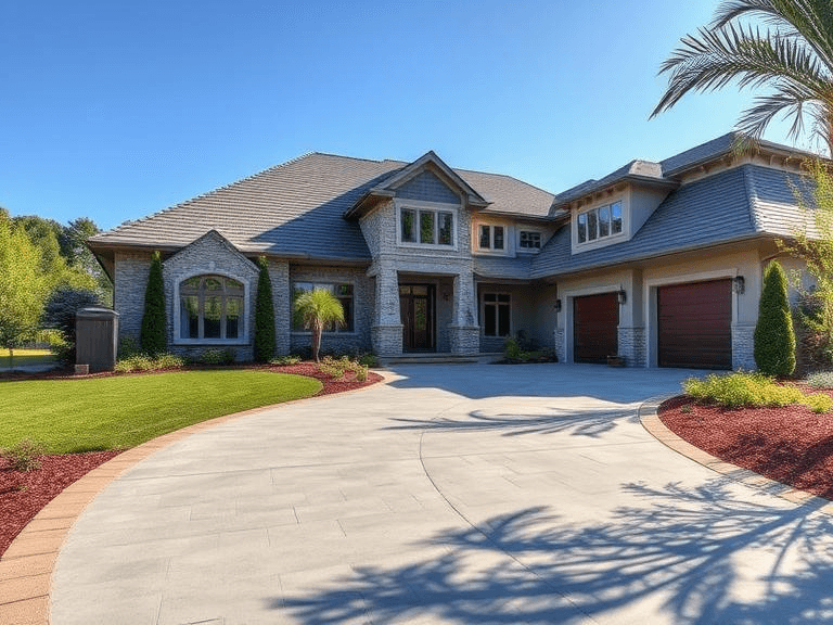 custom stamped concrete driveway
